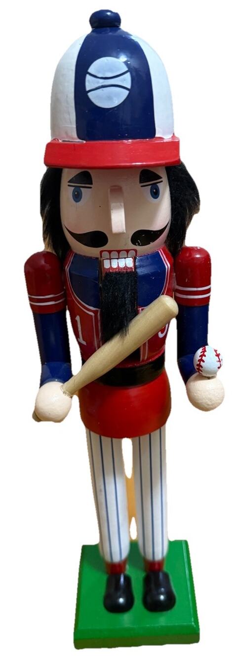 Sports NUTCRACKER Baseball Wooden Christmas Figurine 15 Inches